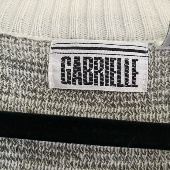 Vintage Ugly Grandpa Dad Sweater Cardigan 80's Mens Black White Gray Size L - Picture 3 of 9